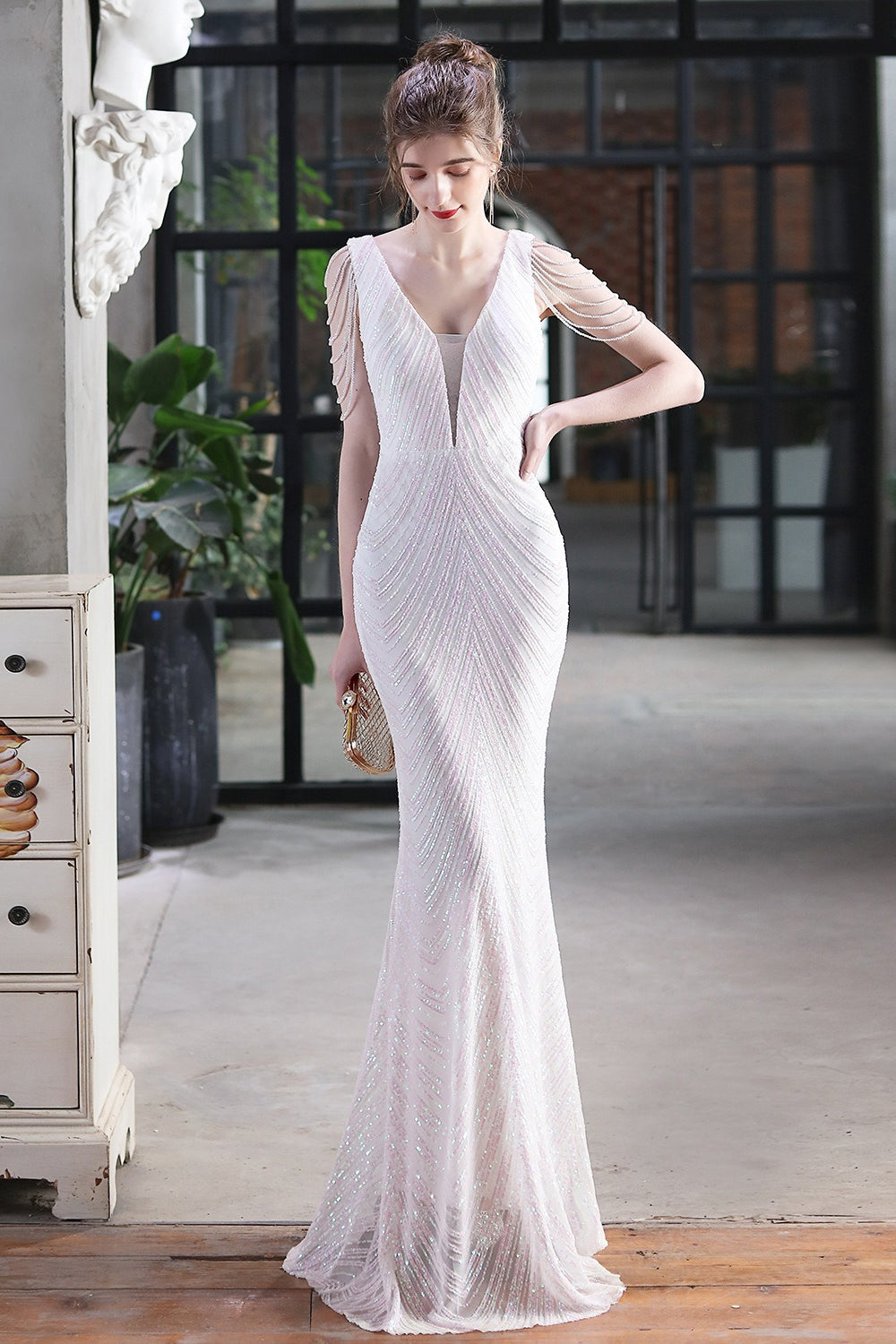 Elegant Sequin Mermaid Party Dress