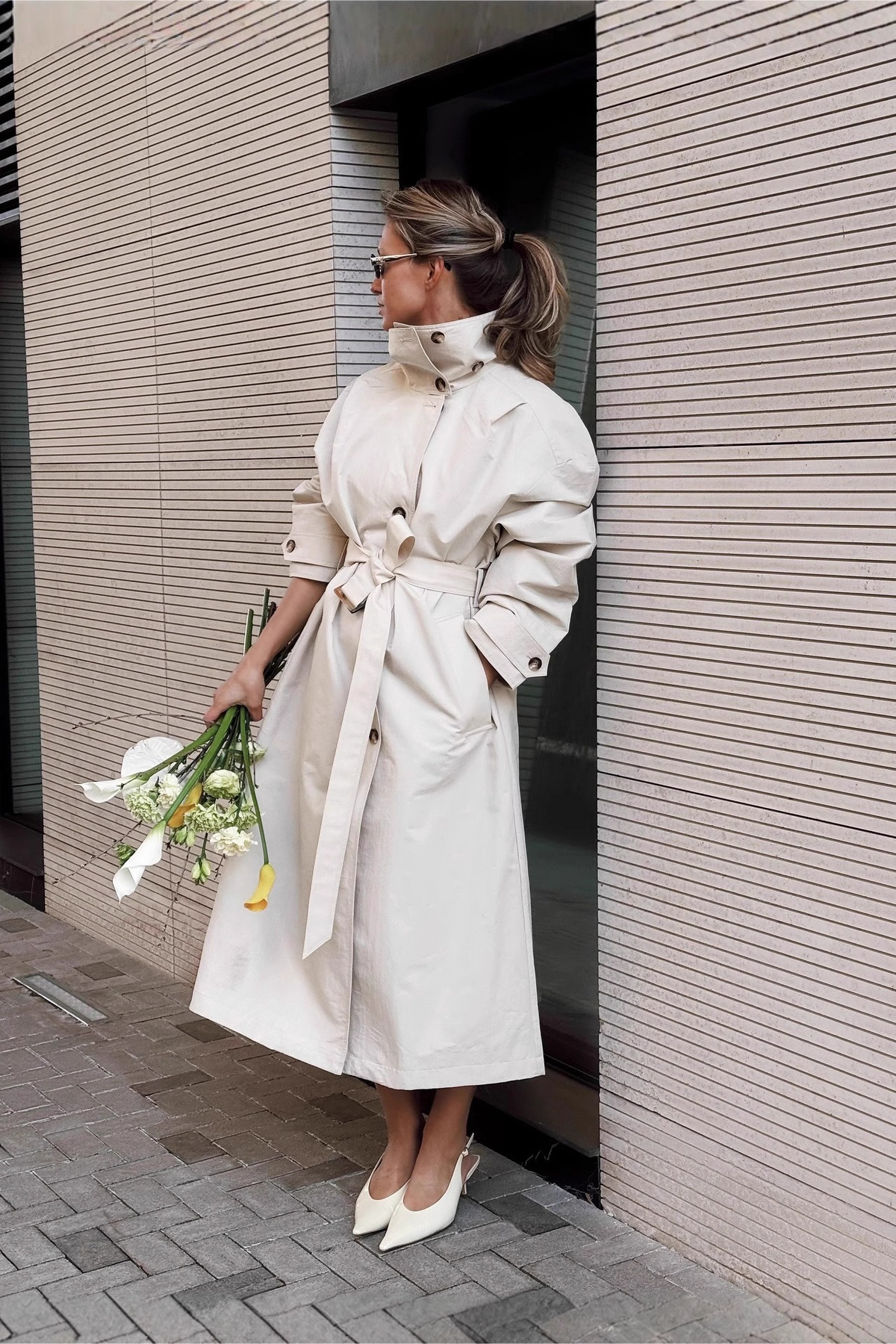 Relaxed Silhouette Stand Collar Petite Chic Overcoat