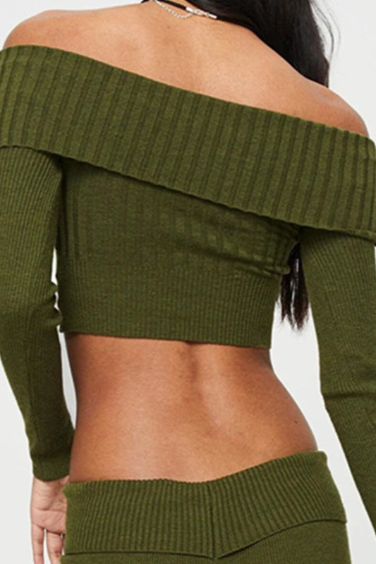 Off Shoulder Knit Sweater