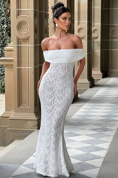 Floral Lace Backless Lace Dress