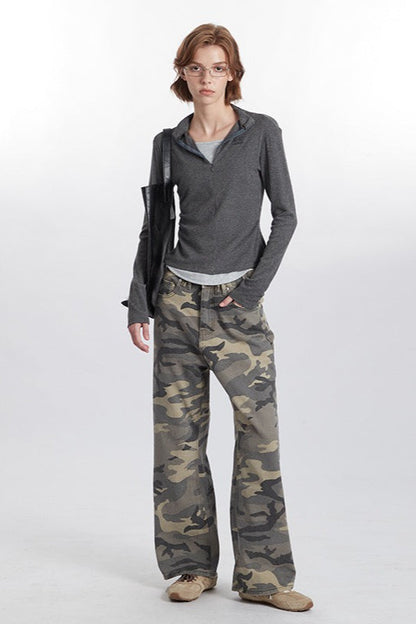 Layered Collar Slim Knit Top