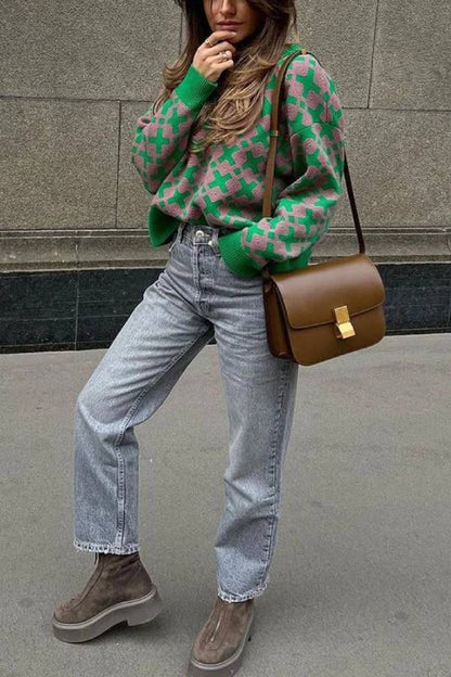 Chic on-trend Jacquard Sweater