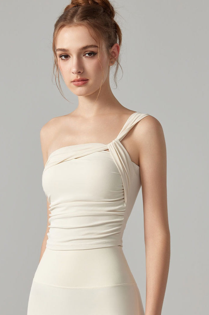 Romantic Single Shoulder Corset Bodycon Crop Top