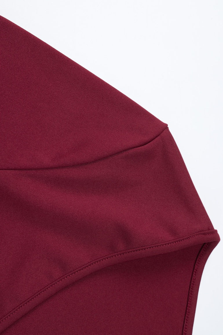 Mesh Panel Deep V Long Sleeve Tee