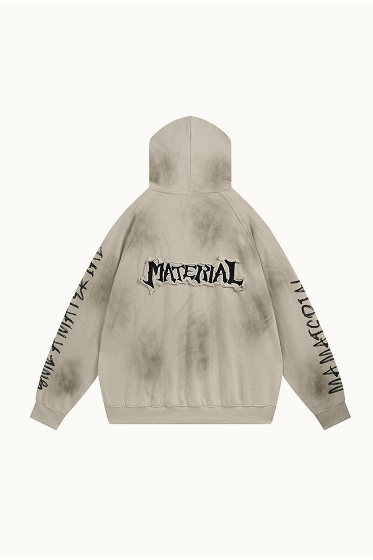 Distressed Washed Appliqué Letter Hoodie