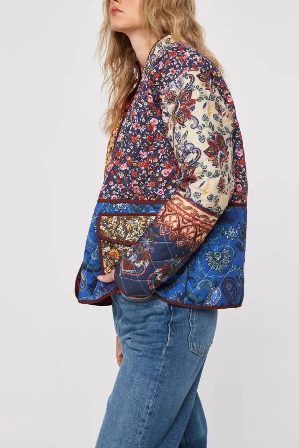 Boho Patchwork Floral Quilted Jacket