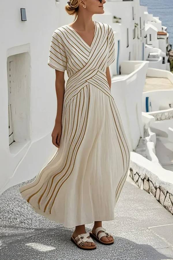 Loose Striped Print Dress