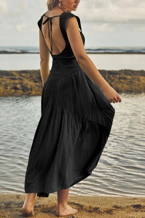 FEMININE FRILLS SMOCKED MAXI DRESS