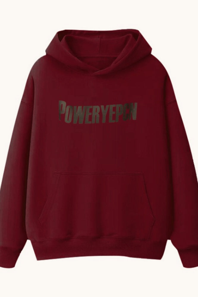 Letter Graphic Oversized Fleece Hoodie