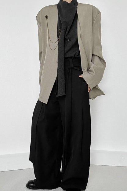 Ruched Ribbon Minimalist Chic Pants