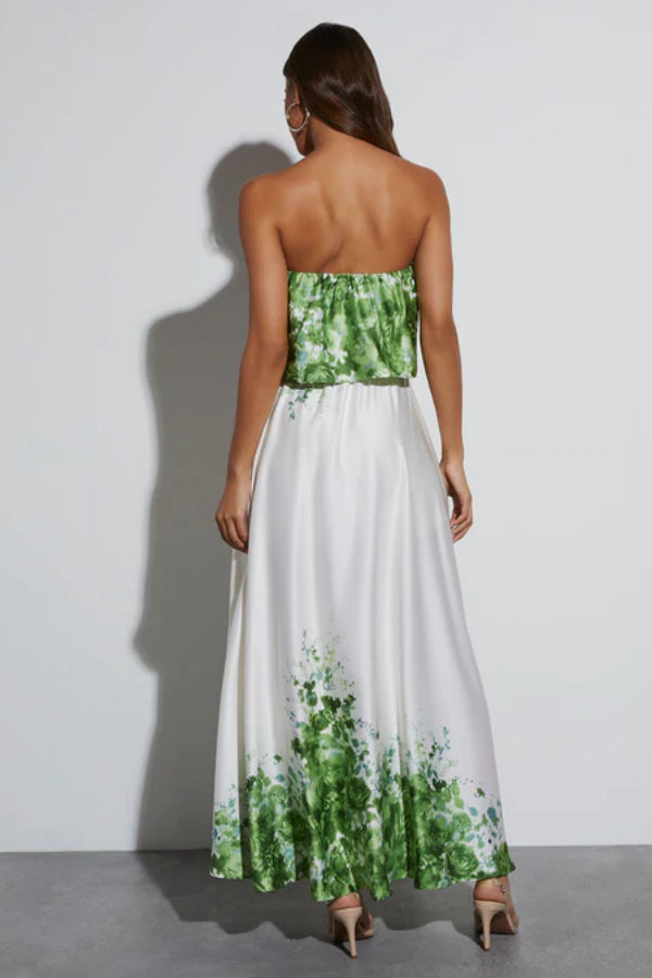 Kesenia Satin Strapless Maxi Dress
