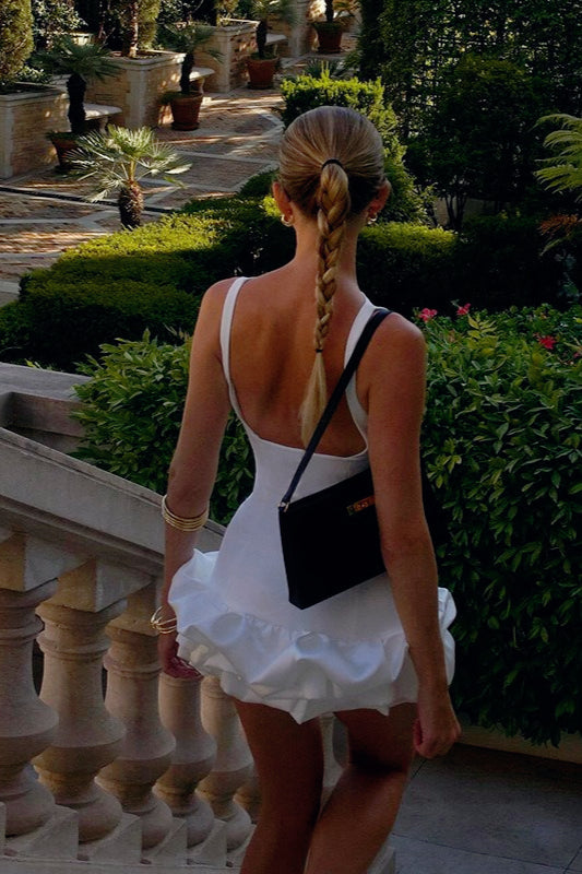 Sleeveless Ruched Backless Birthday Dress