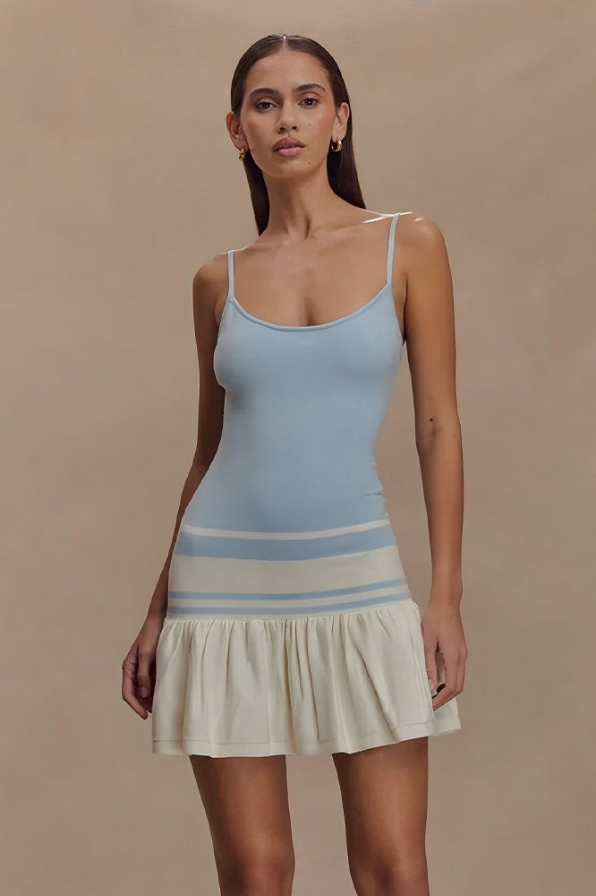 Color Block Strapless Bodycon Mini Dress