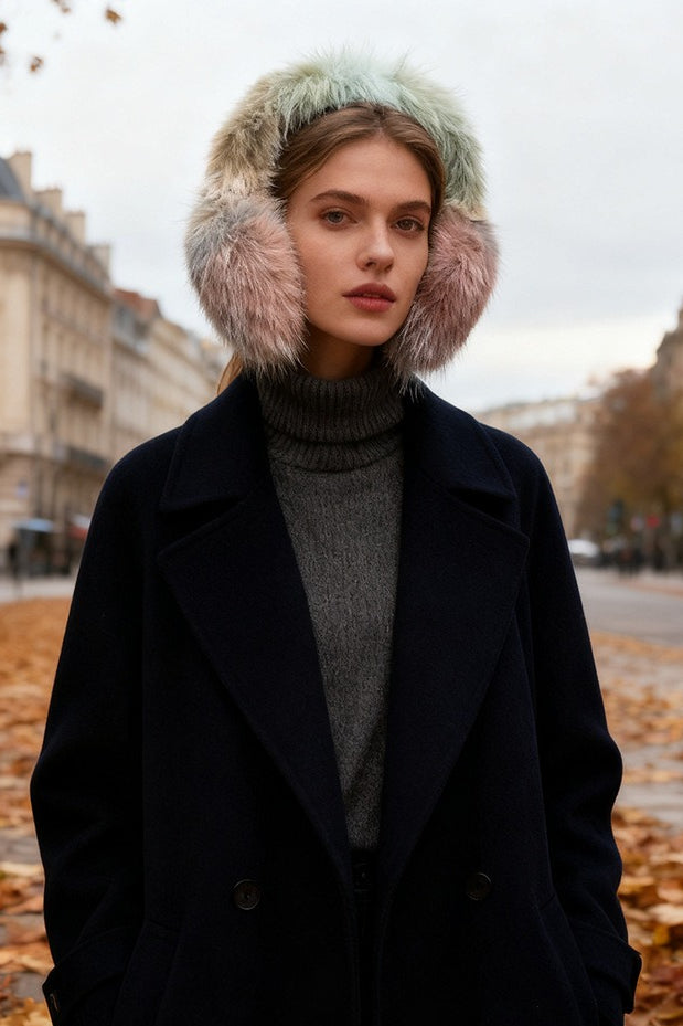 Plush Fox Fur Oversized Winter Earmuffs