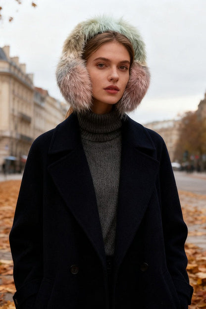 Plush Fox Fur Oversized Winter Earmuffs