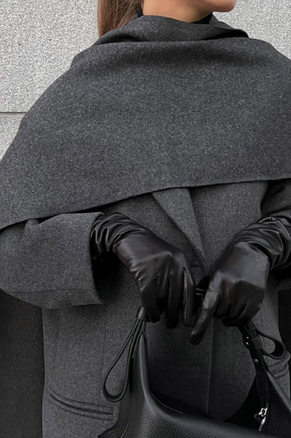 Shawl Collar Extra Long Wool Chic Overcoat