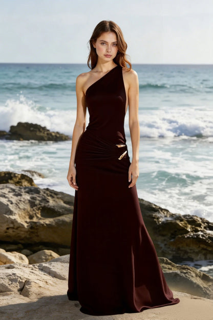 Backless Slit Sheath Prom Dress