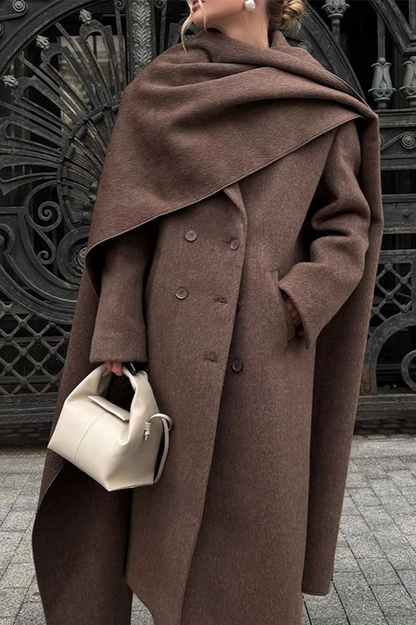 Shawl Collar Extra Long Wool Chic Overcoat