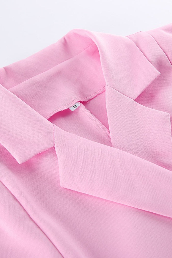 Pink Two Piece Vest Pants Set