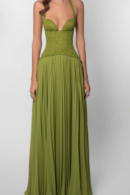 Low Cut Halter Bodycon Vacation Dress