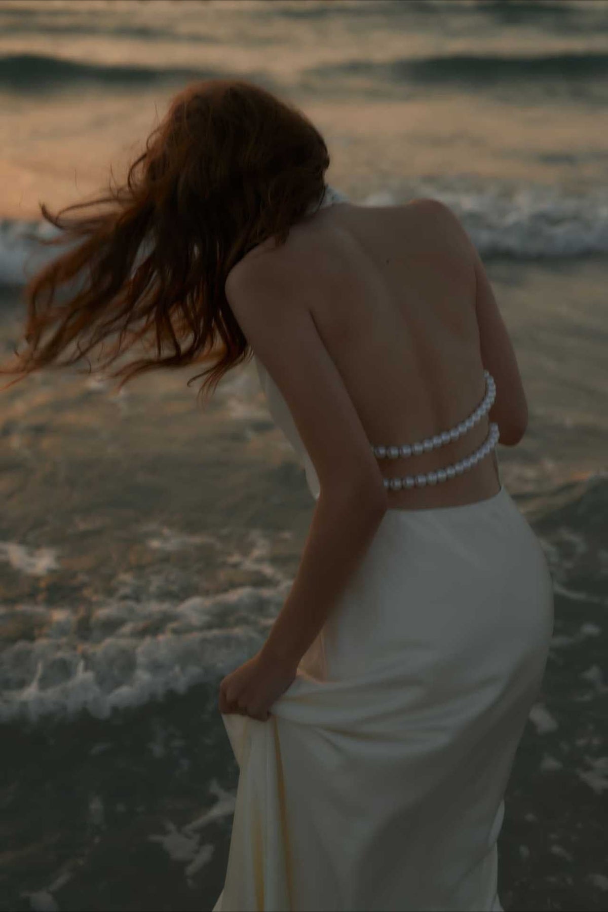 Satin V-Neck Halter Backless Maxi Party Dress