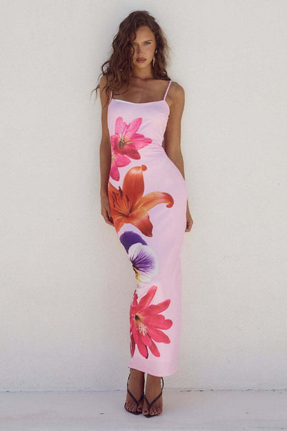 Floral Print Bodycon Slip Floral Dress