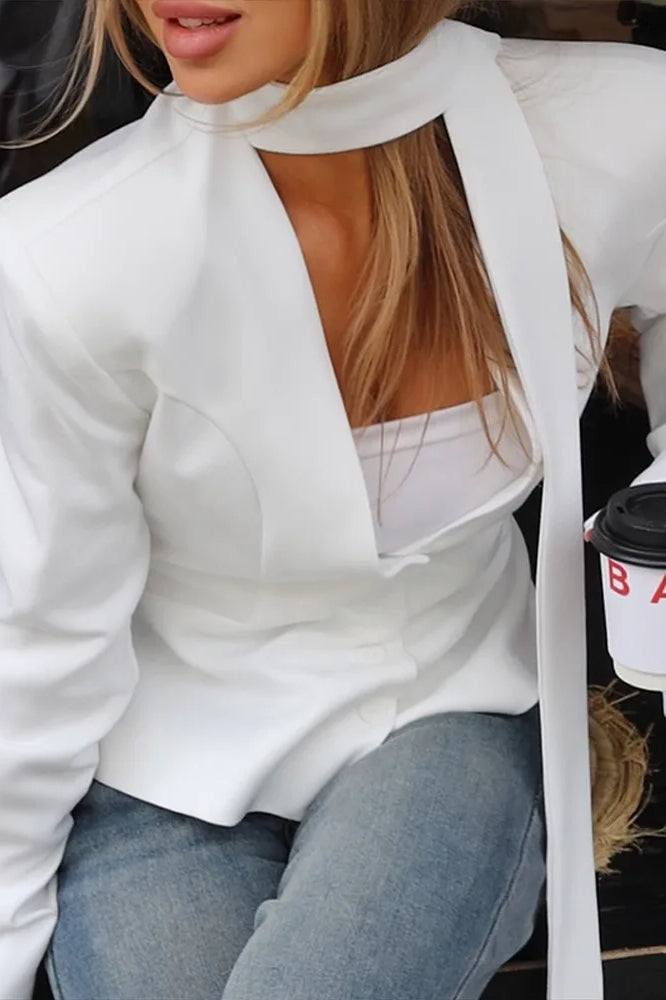 Slit V-Neck Slim Fit Blazer