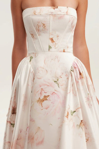 Structured Off Shoulder Maxi Prom Dress