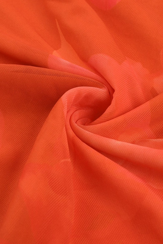 Sexy Strapless Mesh Tie Detail Maxi Floral Dress