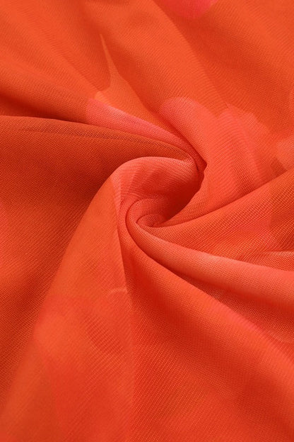 Sexy Strapless Mesh Tie Detail Maxi Floral Dress