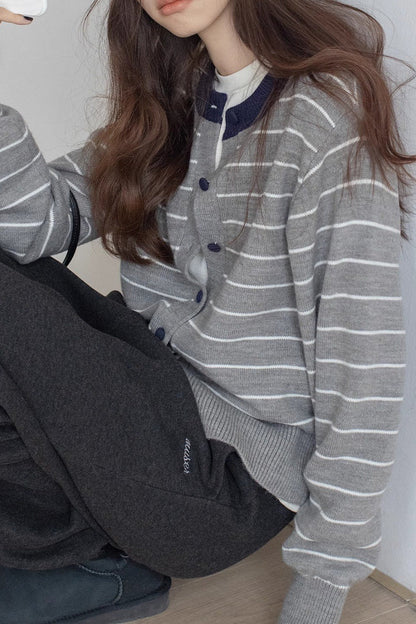 Colorblock Striped Casual Sweater