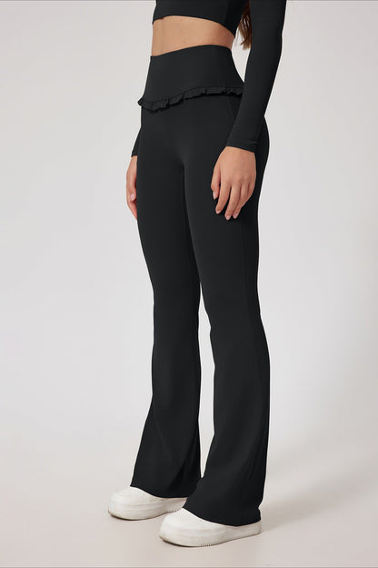 Lace Detail High-Rise Booty Sculpting Yoga Leggings