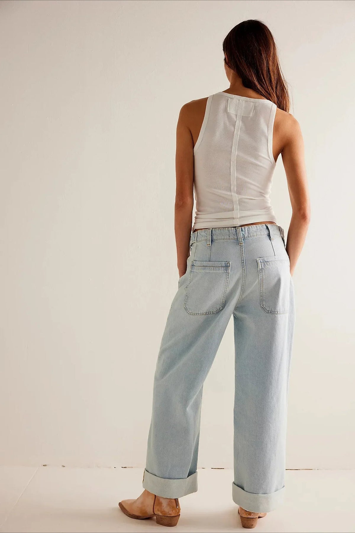 Vintage Washed Wide Leg Jeans