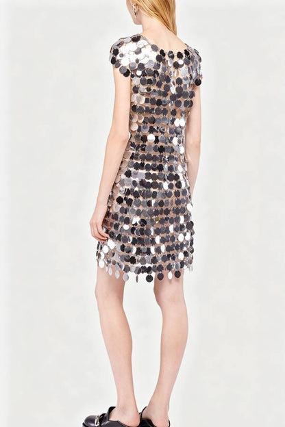 Sexy Sparkly Sequined Cutout Mini Dress