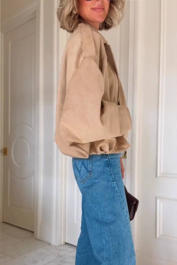 Jacket casual oversized long sleeve fashionable street style jacket