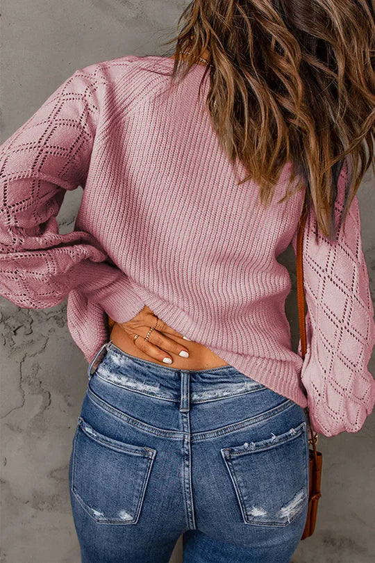 V Neck Long Sleeve Button Down Ribbed Sweatshirts Cardigan