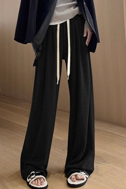 Plush Deep Gray Oversized Knit Pants