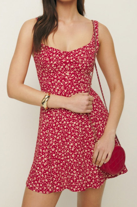 Floral Square Neck Work Dress