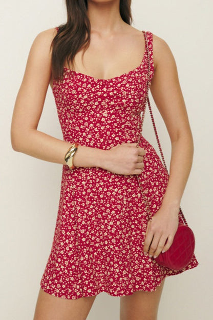 Floral Square Neck Work Dress