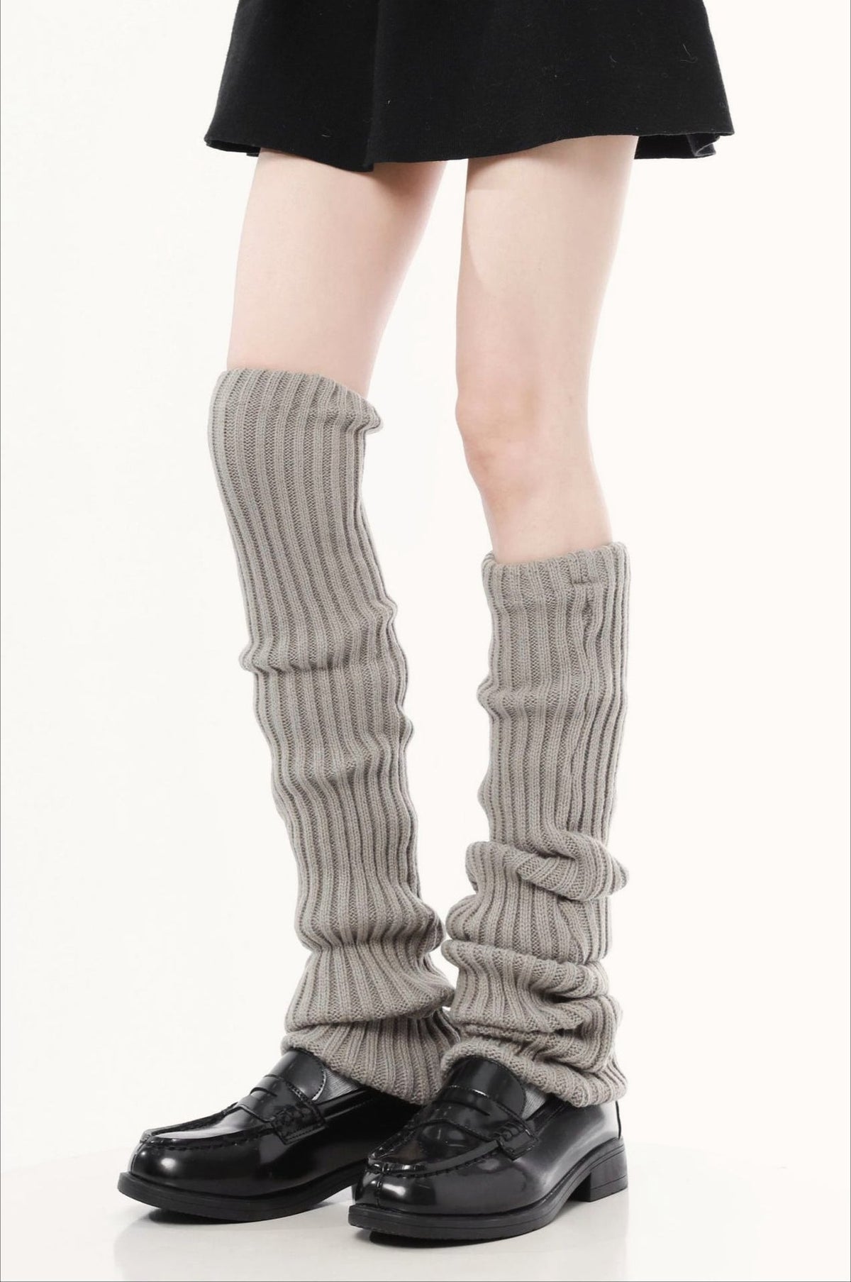 Textured Knit Bell Bottom Long Leg Warmers