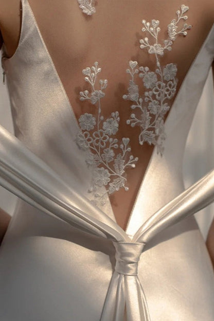 Satin Mermaid Sweetheart Wedding Dress