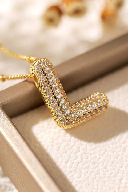 Pavl Bubble Letter Monogram Necklace