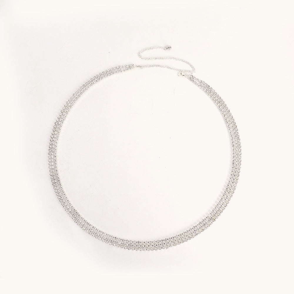 Layered Rhinestone Shiny Body Waist Chain