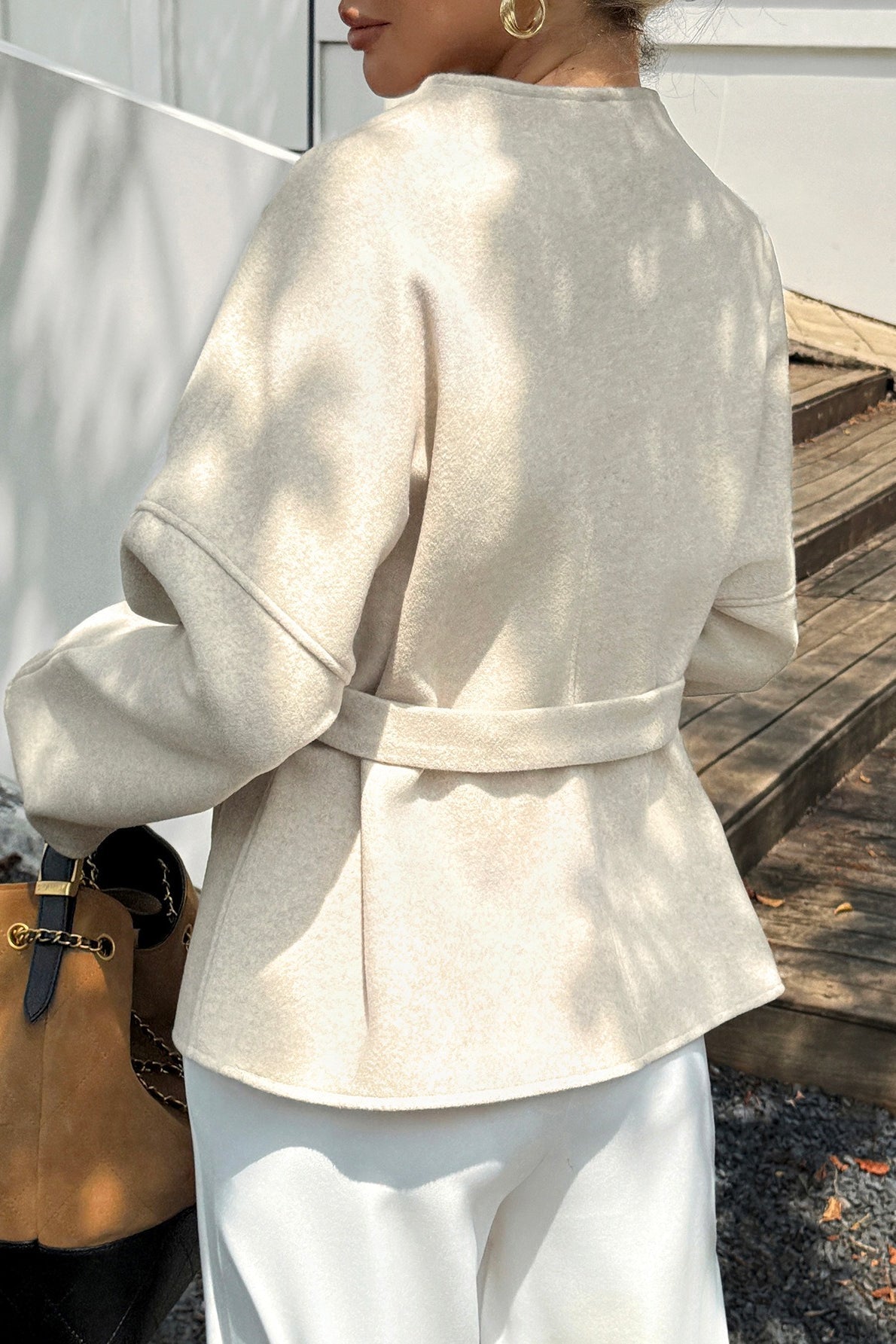 Vacation Tie Front Long Sleeve Coat