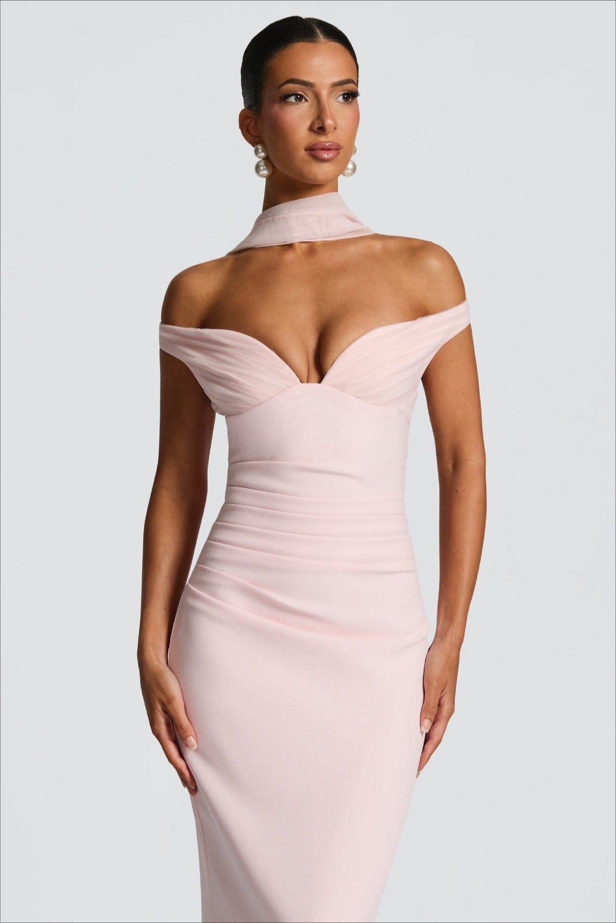 Strapless Off Shoulder Ruched Stretch Bodycon Formal Dress