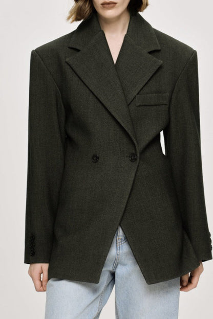 Luxe Draped Notch Collar Blazer