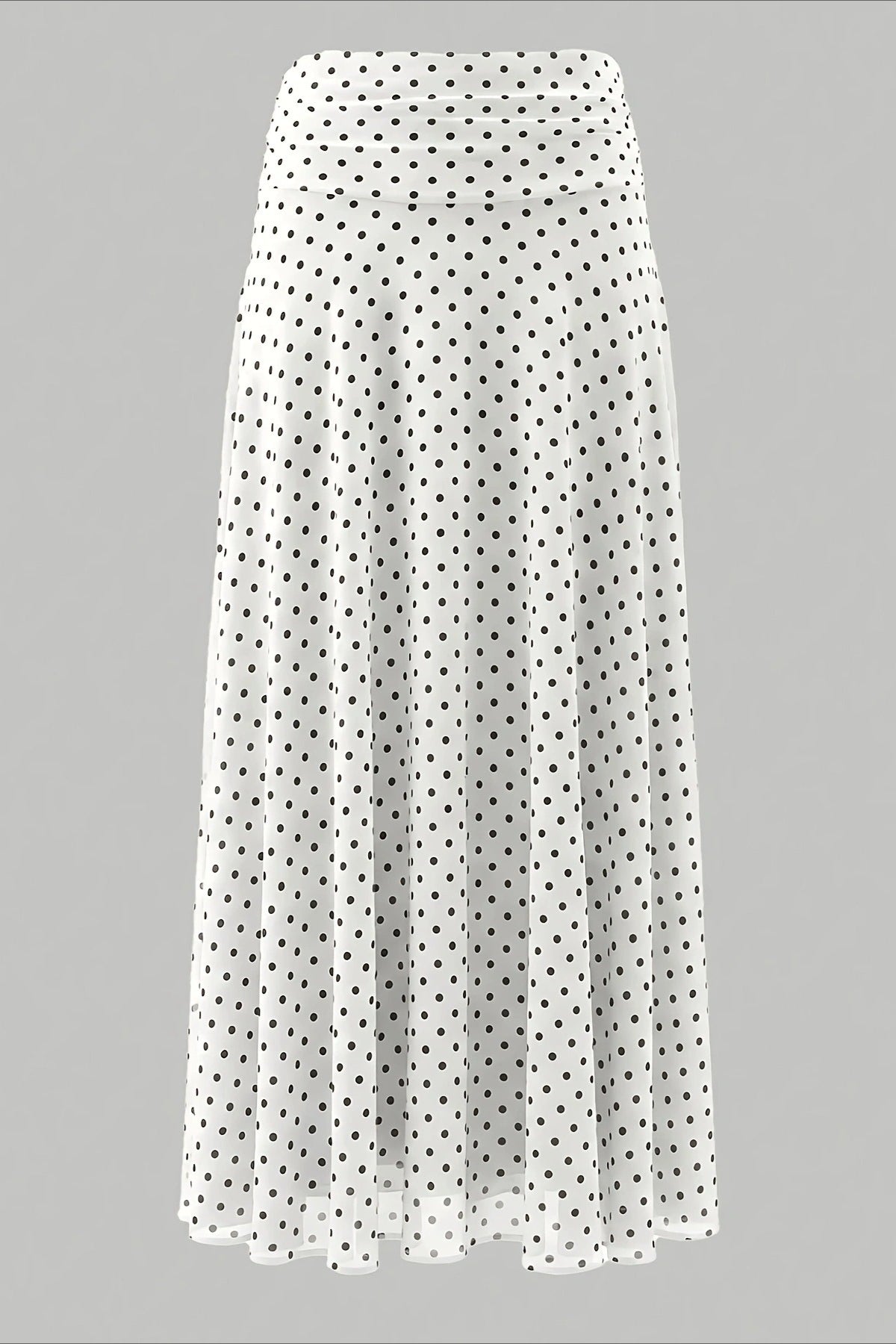 Polka Dot Sheer A-line Midi Skirt