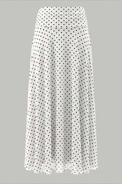 Polka Dot Sheer A-line Midi Skirt