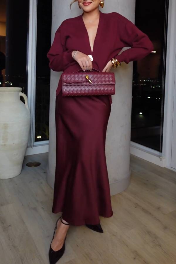 Flowing fishtail maxi skirt