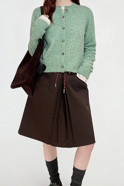 Wool Blend Bright Color Cardigan